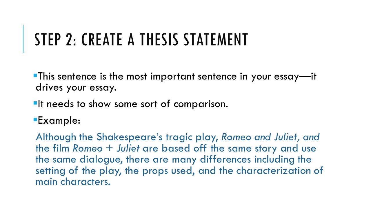 Good topic sentence for compare and contrast essay